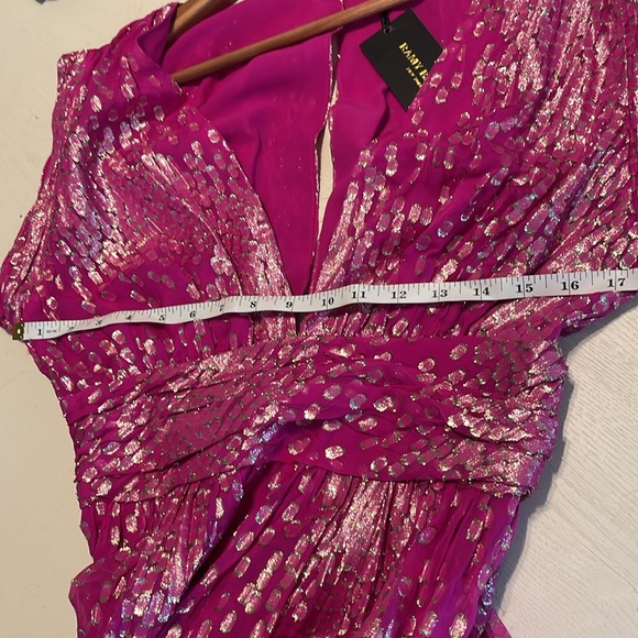 New Ramy Brook Julianna Plunging Maxi Dress in Electric Pink Jacquard size 6 - Picture 13 of 16